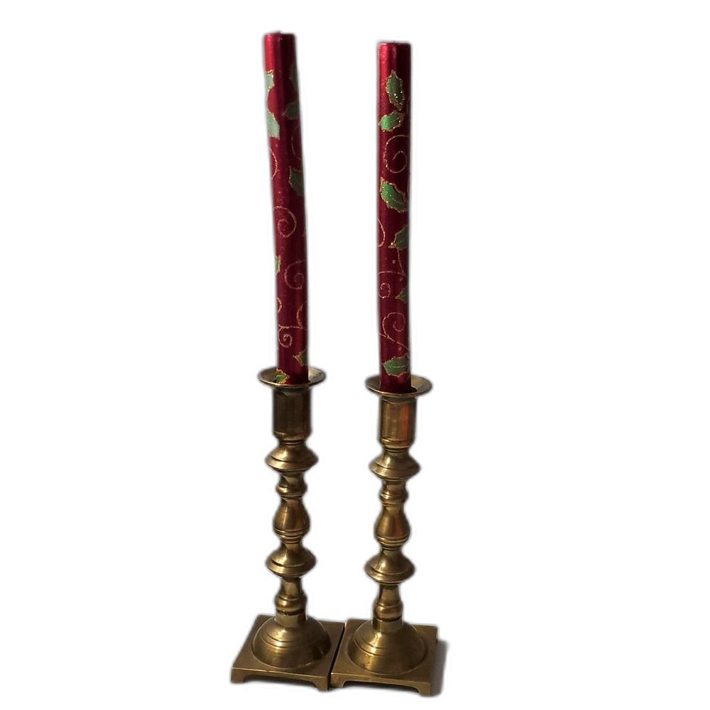 Christmas 12" Candles in Red & Green and Gold Sparkles